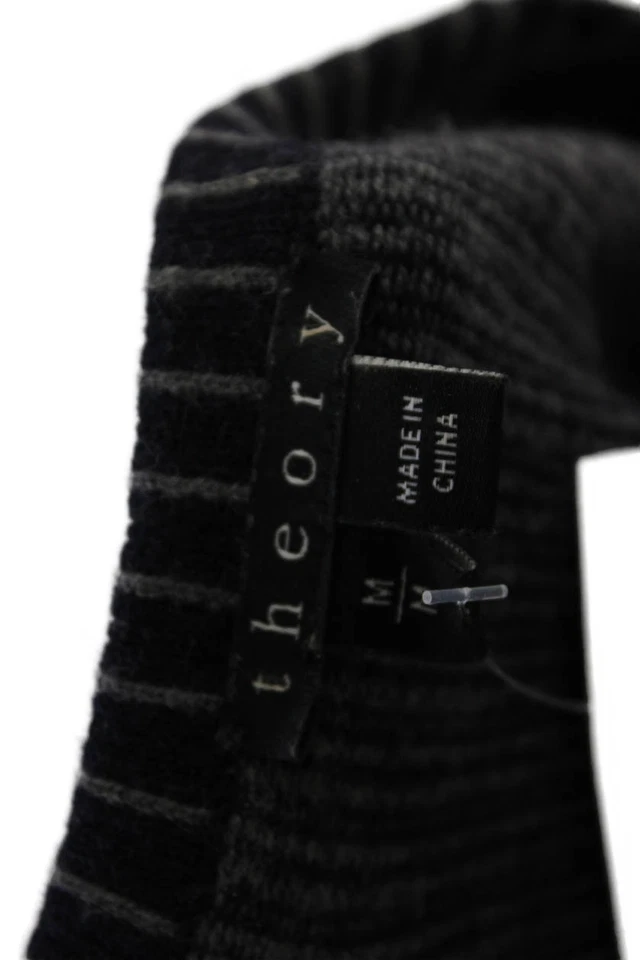 Theory Womens Wool Sleeveless Scoop Neck Stripped A-line Dress Navy Size M - Image 4 of 4