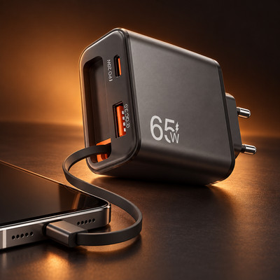 USB-C Ladegerät 3in1 PD 65W Schnellladegerät schnellladekabel für Handy & Tablet