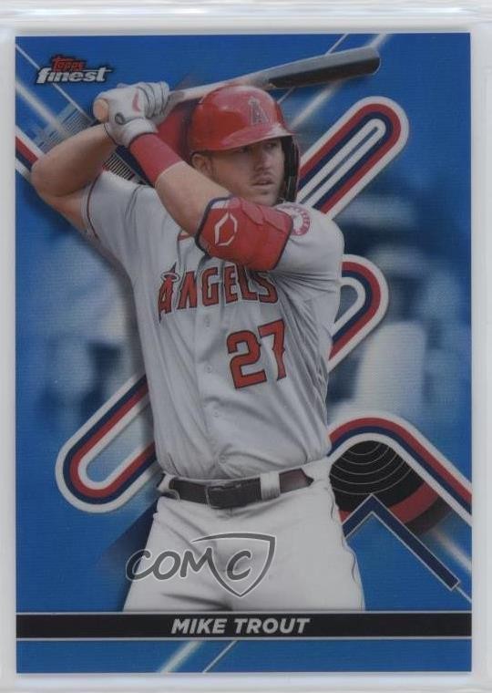 2022 Topps Finest Blue Refractor 53/150 Mike Trout #27 et6