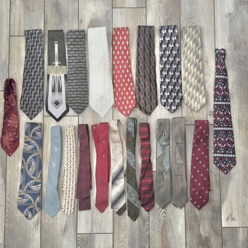 Lot of 21 Mens Ties Neckties Various Colors Styles Sizes Makers Read - product listing photo