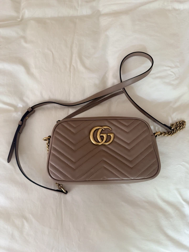 Gucci GG Marmont Matelasse Crossbody Small Dusty Pink Leather, photo 1 of 5