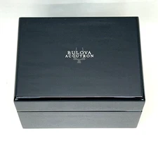Bulova Accutron Presentation Box Only High Gloss Black  5.75 x 4.25 x 3.5"