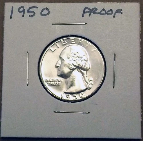 1950 Proof Washington Quarter Uncirculated 90% Silver GEM