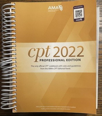 CPT 2022 Professional Edition AMA Medical Codebook 2021  -  Good