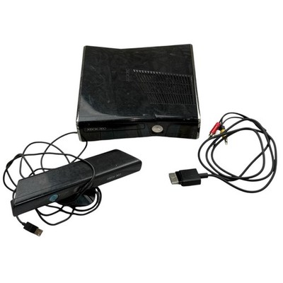 Microsoft Xbox 360 S Console Kinect Bundle Parts Repair No Power Cord Black