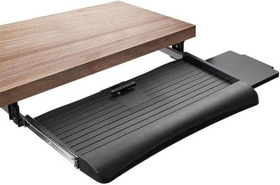 Mount-It! Keyboard Tray Under Desk with Mouse Platform, For Office, Gaming. New!