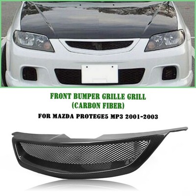 Kohlefaser Frontstoßstange Gitter Kühlergrill Für Mazda Protege5 MP3 2001 2003