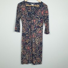 Fat Face Dress Womens UK 12 Navy Blue Paisley Floral Casual Everyday Boho