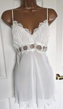 NWT LINEA DONATELLA Ivory CAMEO Set Babydoll Chemise  Thong. Size S