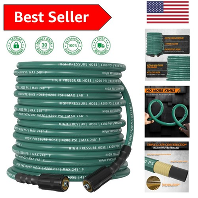 #ad High Pressure 50 FT Steel Braided Hose for Pressure Washing M22 Connection $71.09