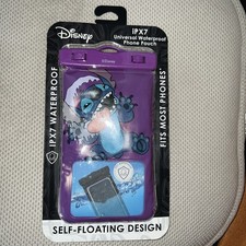 Disney IPX 7 Universal Waterproof Phone Pouch Purple Lilo And Stitch New Float