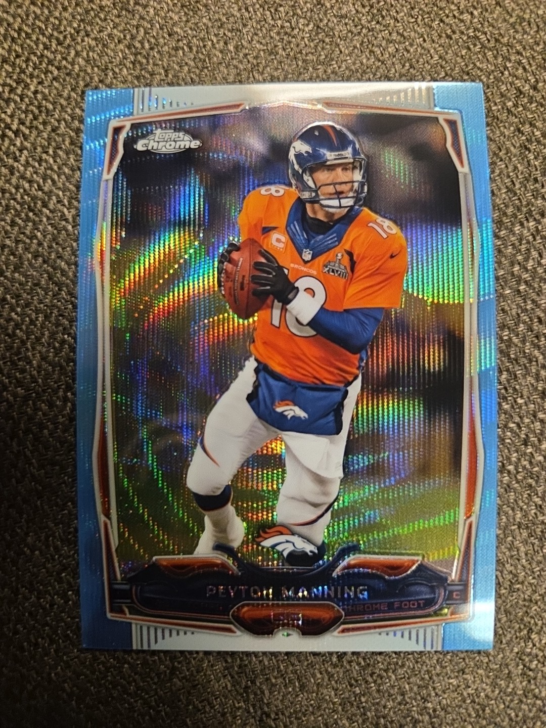 2014 Topps Chrome - Peyton Manning #42 Blue Wave Refractor