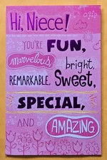 "Hi Niece..." Birthday Large Format Greeting Card 5.5x8.0"(+ Envelope)