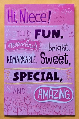 ''Hi Niece...'' Birthday Large Format Greeting Card 5.5x8.0''(+ Envelope)