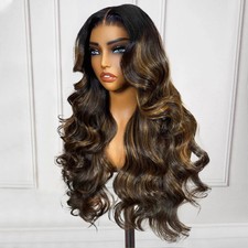 Highlight Body Wave 13X6 Hd Lace Frontal Human Hair Wigs P1B30 Lace Front Wigs