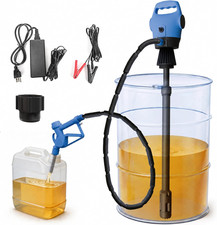 Electric Drum Barrel Pump with 120V AC/12V DC Power,55 Gallon Drum Pump with Bui
