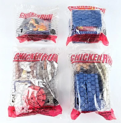 Burger King Kids Meal Toys CHICKEN RUN 2000 Complete Set Of 4 NIP - Image 1 of 4