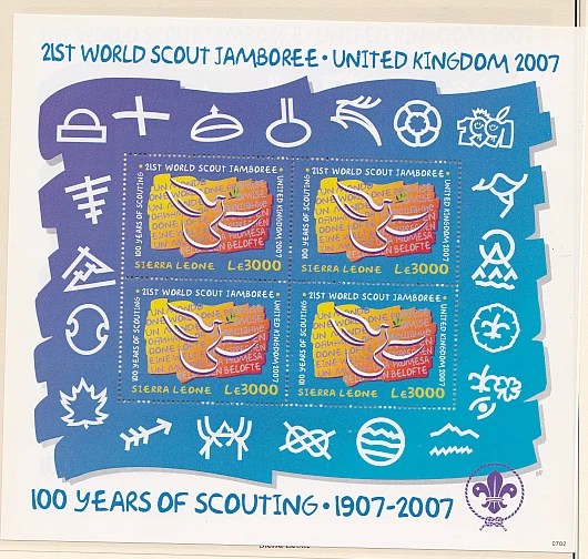 Sierra Leona World Scout Jamboree 100 Años de Scouting Lote C Foto 2 de 4