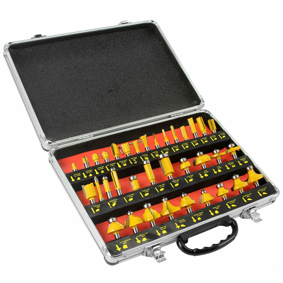 Kit Set di 35 pezzi frese fresa punte fresatrice per legno da 8mm pantografo - Immagine 2 di 4