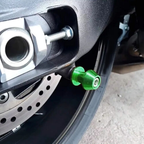 Green M8 Swingarm Spools Slider Stand Screws For Kawasaki Ninja 250 300 400 650 - Foto 3 di 8