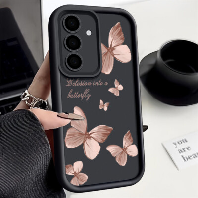 Fall für Smausng Galaxy S24 Ultra S23 S22 A55 Schmetterling Weiche Handytasche