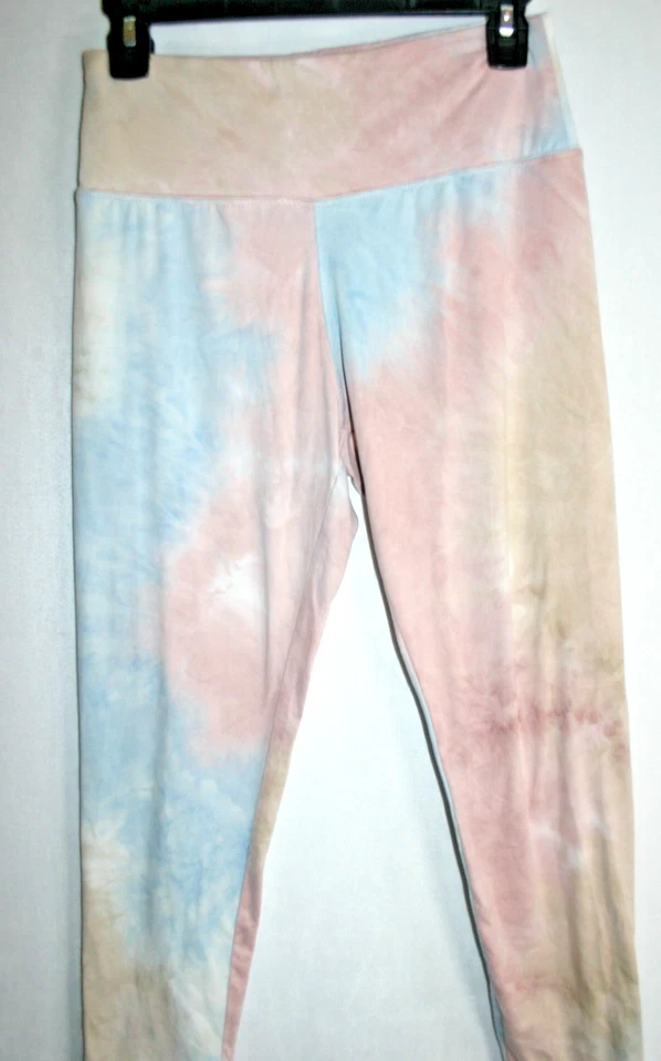 Pantalones Leggings Wallflower Melocotón y Mármol Tie Dye Yoga Talla L Teñidos a Mano Foto 2 de 4