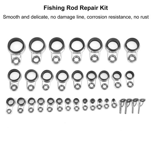 33Pcs Fishing Rod Guides Eyes Ring Raft Line Ring Fishing Rod Building HG - Picture 5 of 22