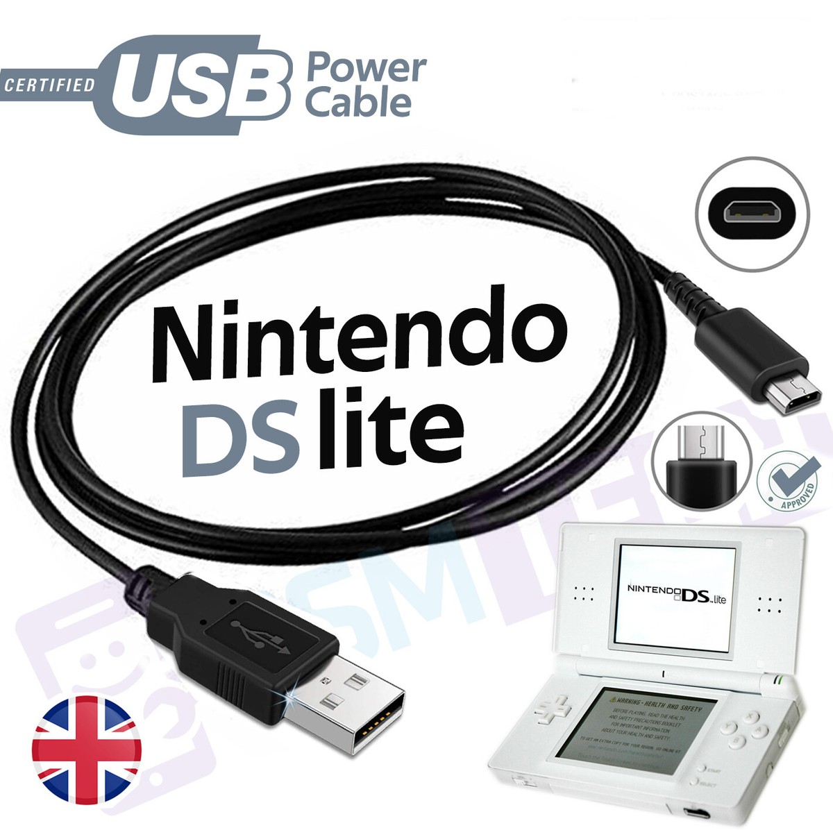 Premium Quality Nintendo DS Lite Power Charger Cable Lead USB Charging Cord  DSL