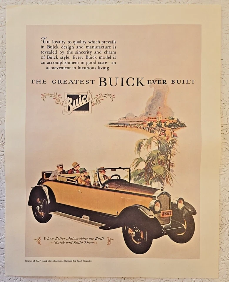 Vintage Buick Advertising Posters Lot Of 4 Roadster Touring Coupe Convertible - Image 4 of 4