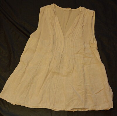 Sunflower 100% linen blouse tunic M 38 40 excellent condition