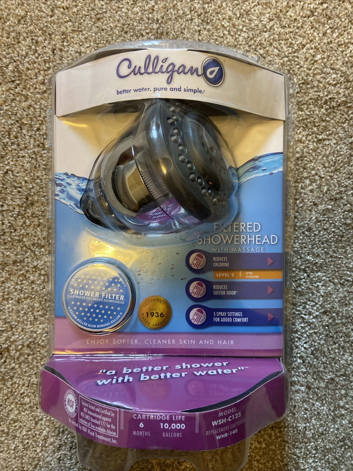 Culligan WSHC125 Filtered Showerhead With Massage New In Box