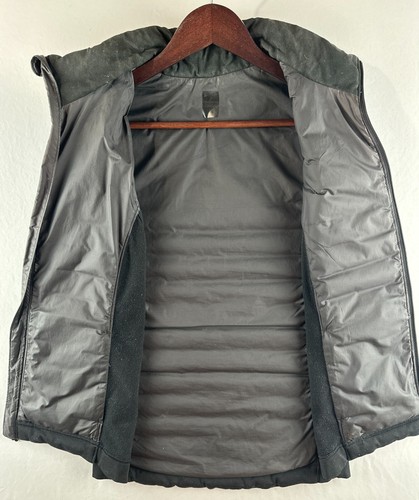 Lucy Goose Down Puffer Vest Womens medium Black Full Zip Pockets Down side panel - Picture 7 of 15