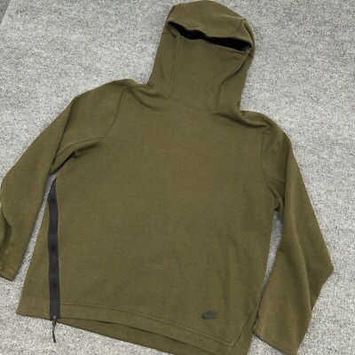 Nike Hoodie Mens Large Green Sportswear Tech Fleece Funnel
