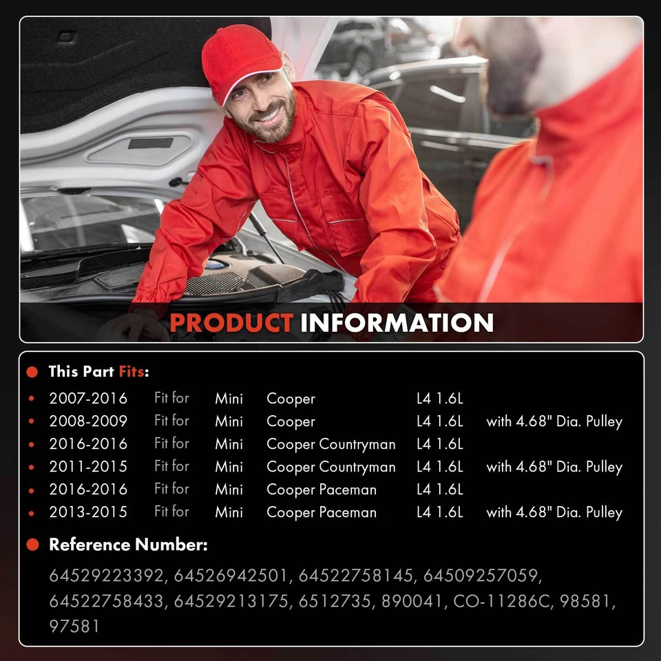 Compresor de CA con compresor SD6V12 para Mini Cooper Countryman 1.6L 64529223392 Foto 2 de 4