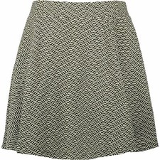 SUPERDRY Women's SHERRI Skater Skirt, Ecru Black Gold, size L / UK 14