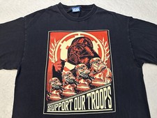 Vintage 2000s Y2K Star Wars Darth Vader Stormtroopers Support Troops T-Shirt, L