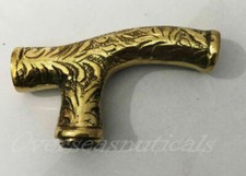Brass Walking Stick Vintage Style Handle Head Designer FOR Wooden Cane Shaft