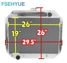 Aluminum Radiator For 1966-1979 Ford F-Series F100 F150 F250 F350 / 78-79 Bronco