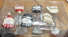 Snowplace Like Home Bath Shower Curtain Hooks Holiday Christmas Snowman NIB