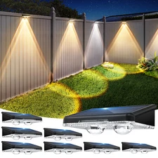 7 Colors LED Solar Fence Lights Outdoor Garden Yard Steps Stairs Deck Wall Lamp