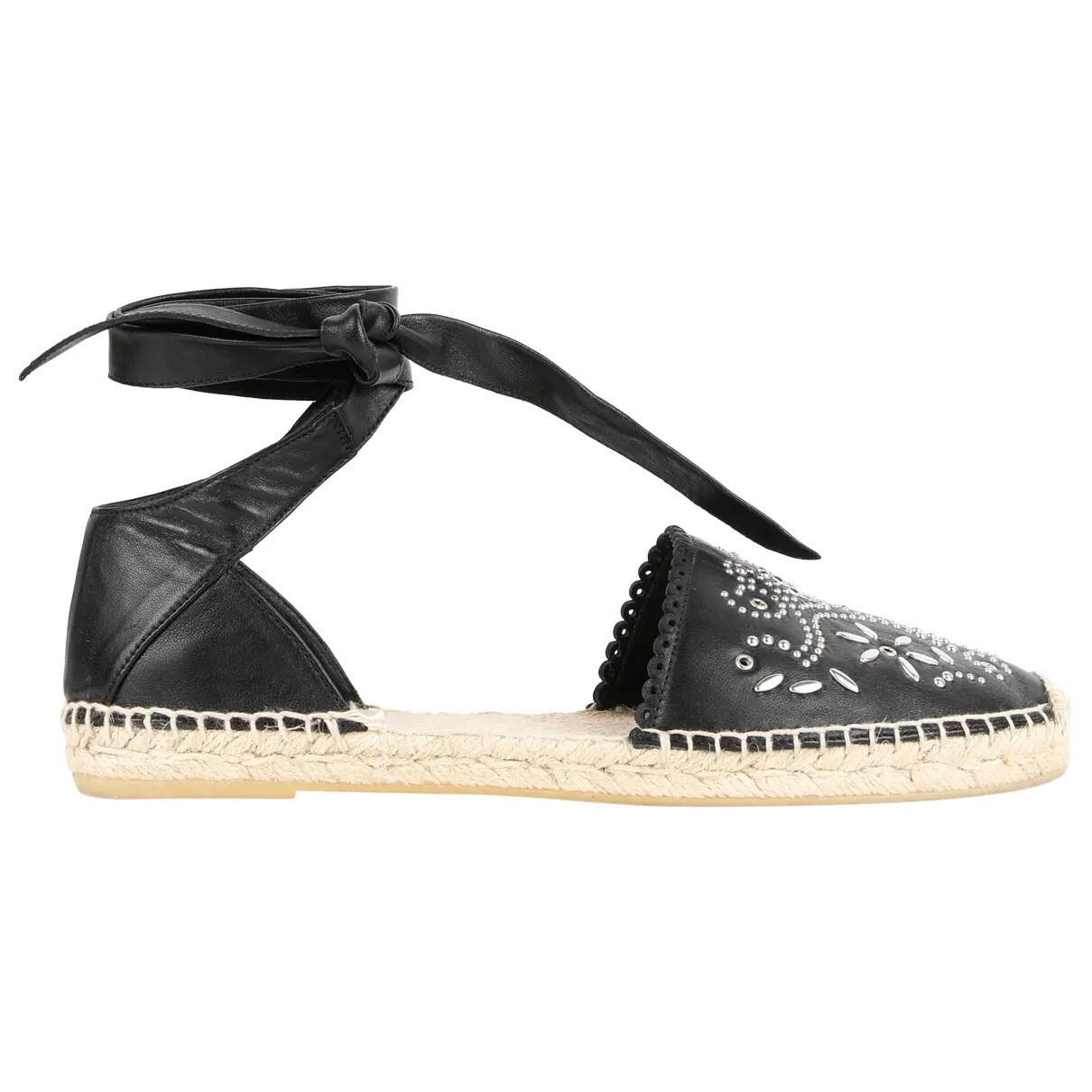 Saint Laurent Esparilles sandali neri 38 5 pelle borchie argento sandali black
