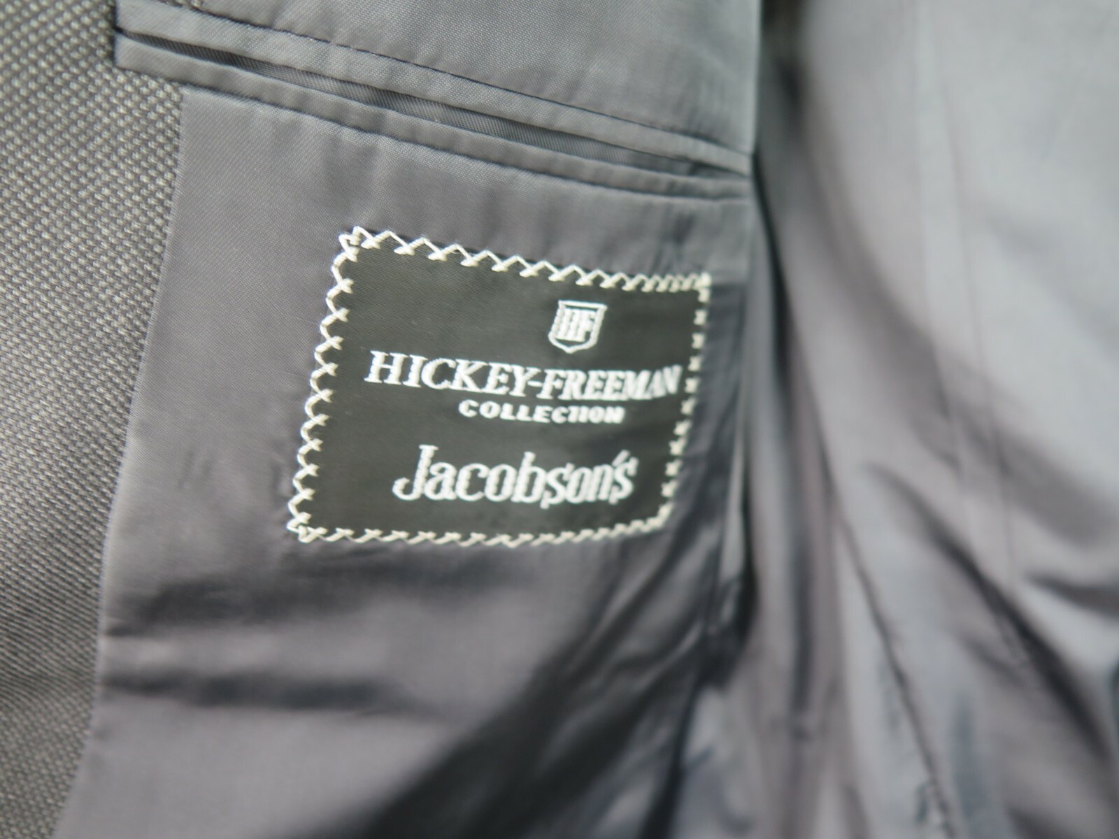 Hickey Freeman Suit Jacket Gray Solid Size 40 R - image 6