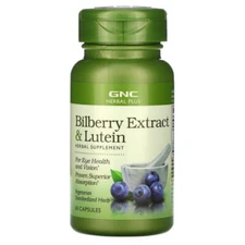 GNC Herbal Plus Bilberry Extract & Lutein 60 Capsules (Exp Dt: 7/26)