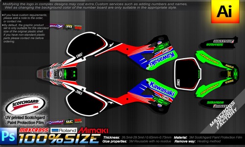 KAWASAKI KX125 KX250 1999 - 2002 MAXCROSS GRAPHICS KIT DECAL FULL Sticker MSTD1 - Picture 2 of 2