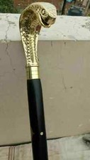 Antique Style Brass Handle Victorian Style With Black Wooden Walking Stick Cane