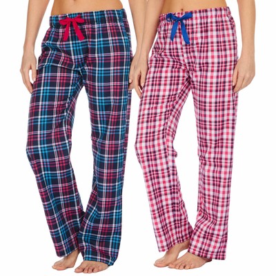 Womens Ladies Soft Check Pyjama Bottoms 