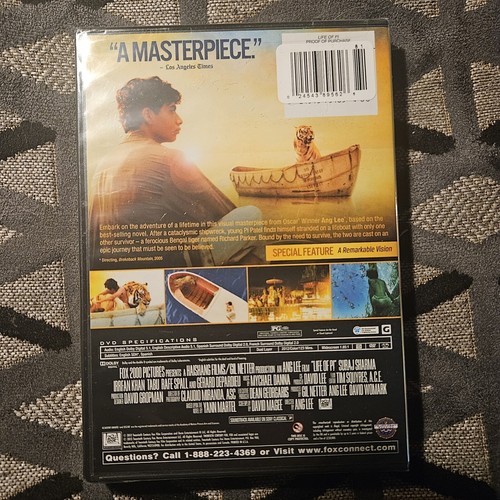 Life of Pi DVD New Sealed Suraj Sharma Rafe Spall Tabu Gerard Depardieu - Picture 2 of 2