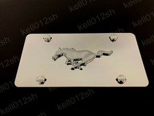 1pc 3d Horse Pony Aluminum Mirrored Chrome Front License Plate-screwcapl 1pc 3d Horse Pony Aluminum Mirrored Chrome Front License Plate-screwcapl