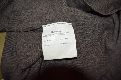 Burberry Pure Merino Wool Jumper Shawl Collar Leather Toggle 12 14 Brown VGC - Picture 13 of 14