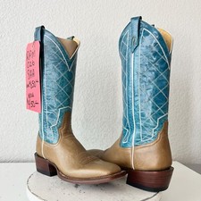 Rod Patrick Womens Cowboy Boots Brown Turquoise Western Cowgirl Square Toe 8AA